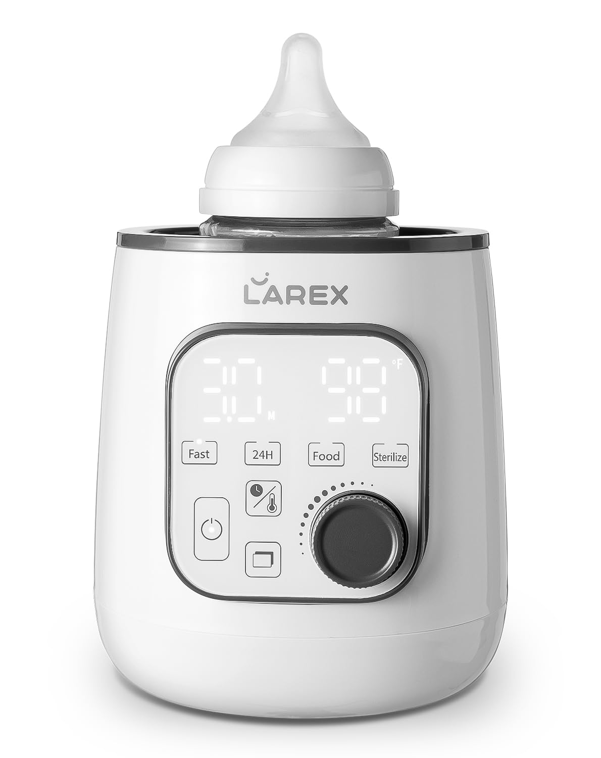 Larex Fast Bottle Warmer: 10-in-1, Precise Timer & Temp Control