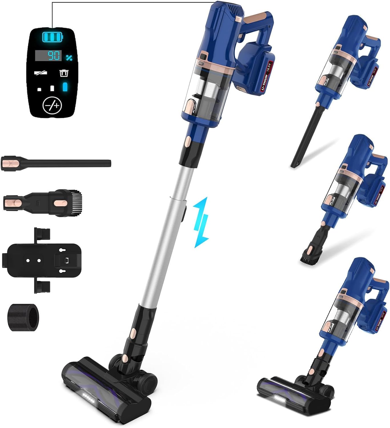 Powerful Cordless Vacuum - 30Kpa Suction, 60mins Runtime