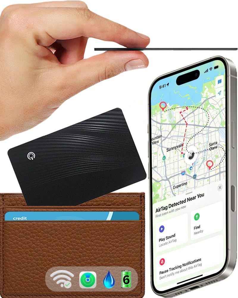 Ultra Slim Wallet Finder Tracker - Waterproof IP67, Rechargeable