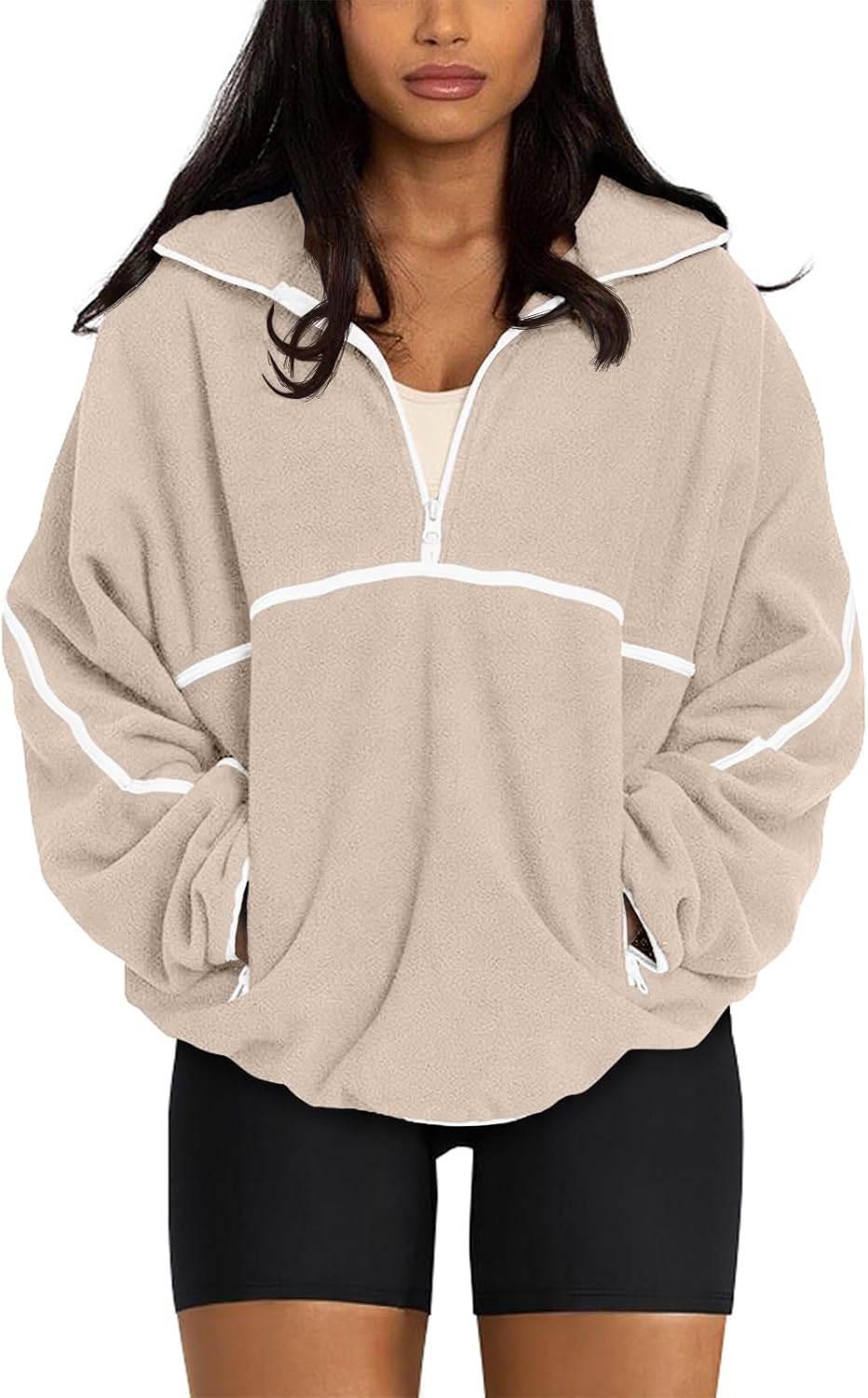 LASLULU Womens Half Zip Pullover Sweatshirt for Cozy Comfort