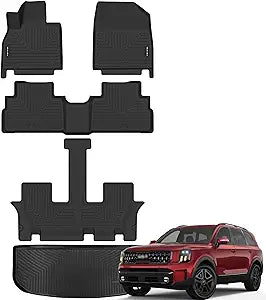 NIKALAIKA Floor Mats & Cargo Liner for 2020-2024 Kia Telluride