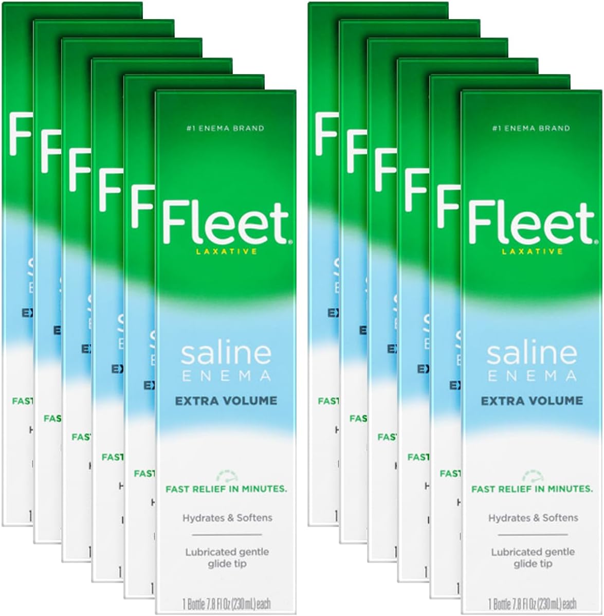 Fleet Saline Laxative Enema 7.8 oz Pack of 12 for Relief