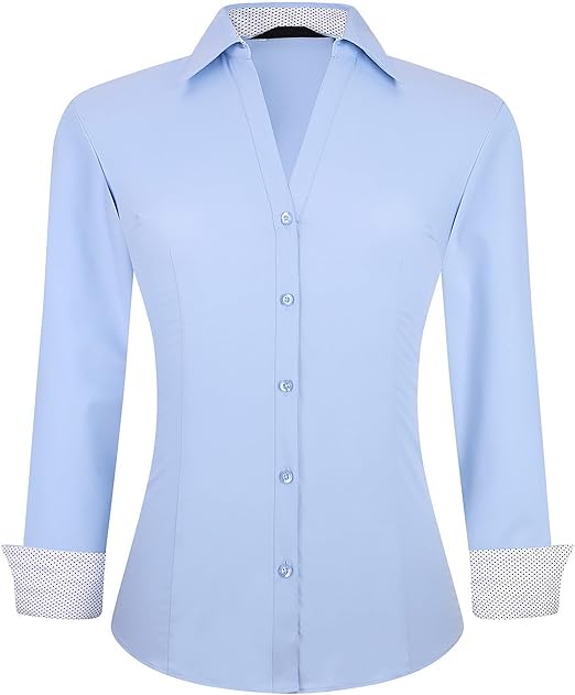WARHORSEE Womens Button Down Shirt for Business Casual Wear