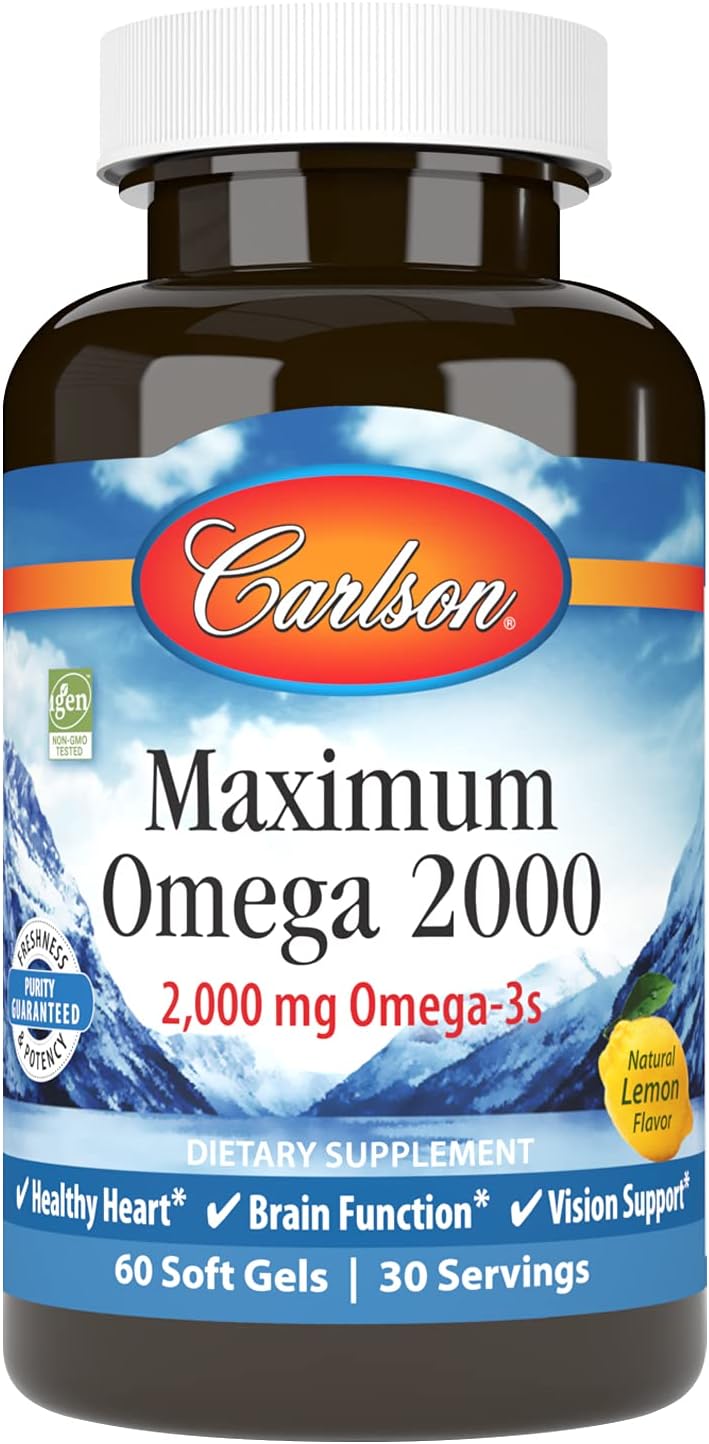 Carlson Maximum Omega 2000 mg Omega-3 Fish Oil Supplement Review