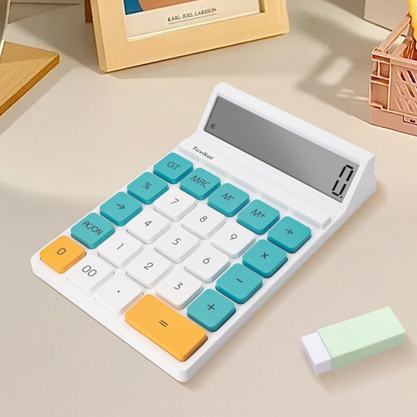Portable 12-Digit Handheld Calculator - Compact & Ergonomic Design for Students & Teachers