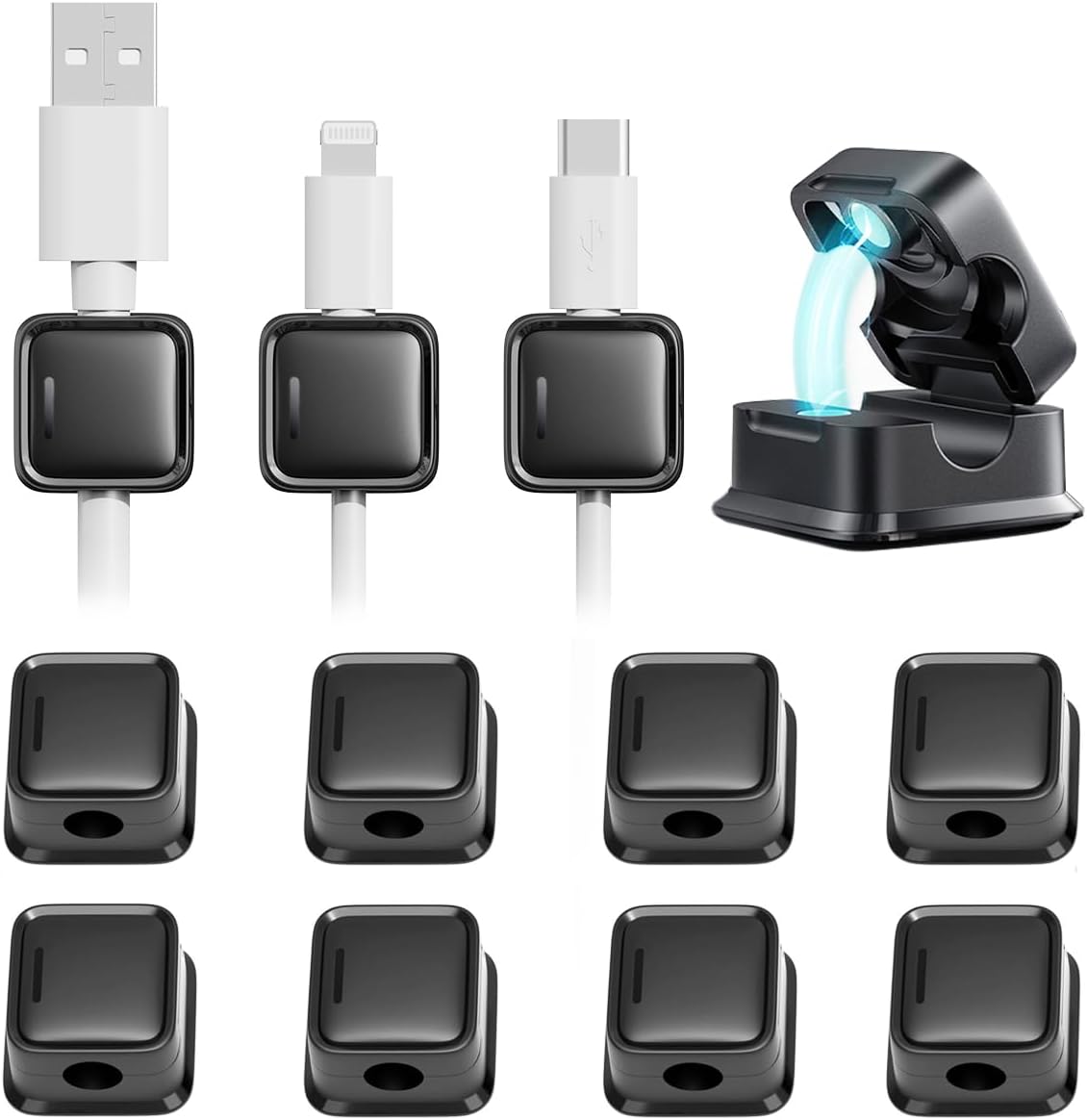 12-Pack Magnetic Cable Clips: Organize Wires Easily!