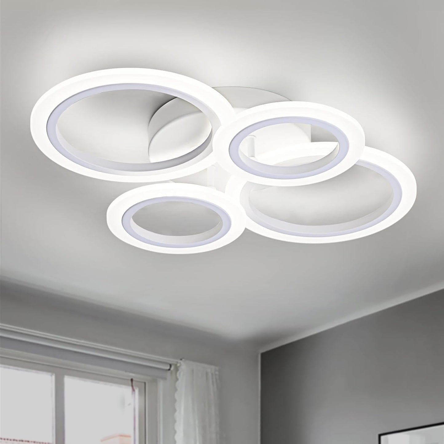 Vikaey Modern LED Flush Mount Ceiling Light for Home Spaces