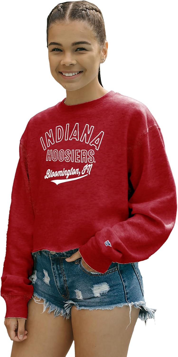 Indiana Hoosiers Women's Crop Crewneck Sweatshirt for Fans