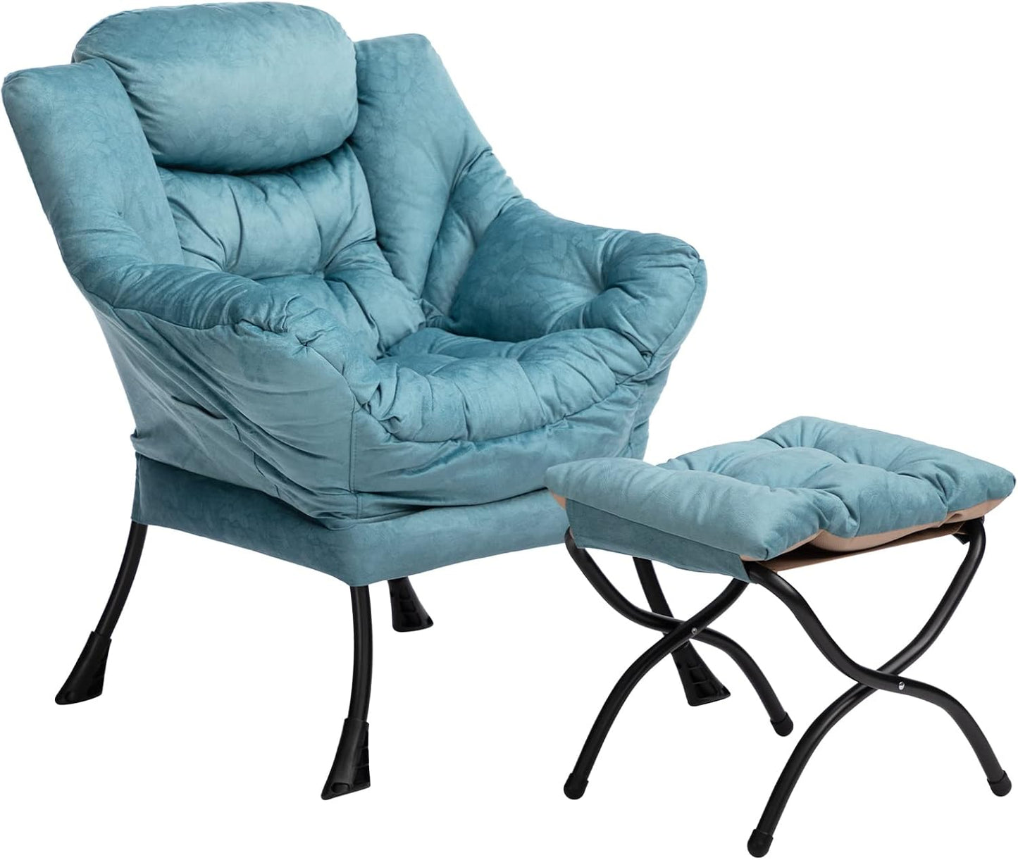 HollyHOME Lazy Chair with Foldable Ottoman for Ultimate Comfort