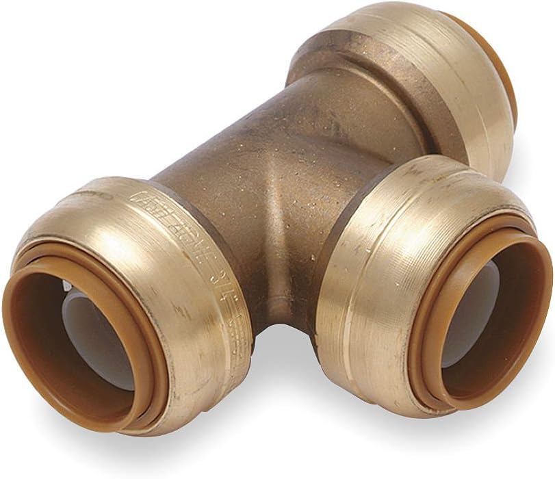 SharkBite 3/4 Inch Tee Push to Connect Brass Plumbing Fitting