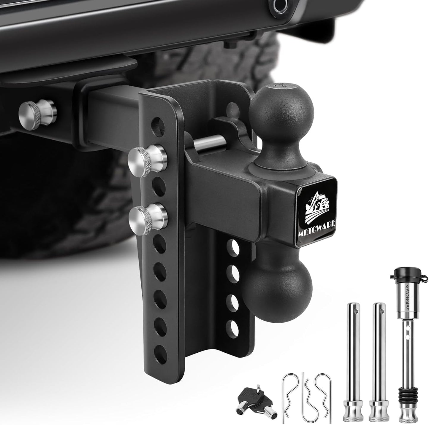 METOWARE Adjustable Trailer Hitch for Heavy Duty Towing Needs
