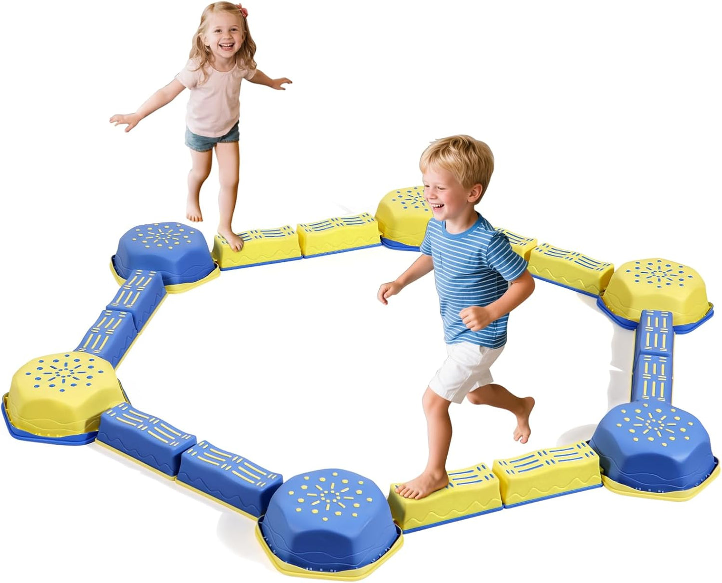 18 Pieces Non-Slip Balance Beam Stepping Stones for Kids Fun