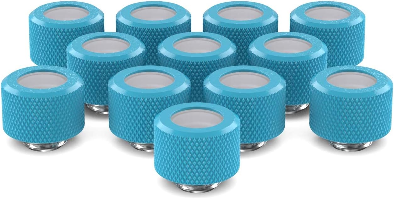 PrimoChill 14mm OD Rigid SX Fitting - 12 Pack in Sky Blue