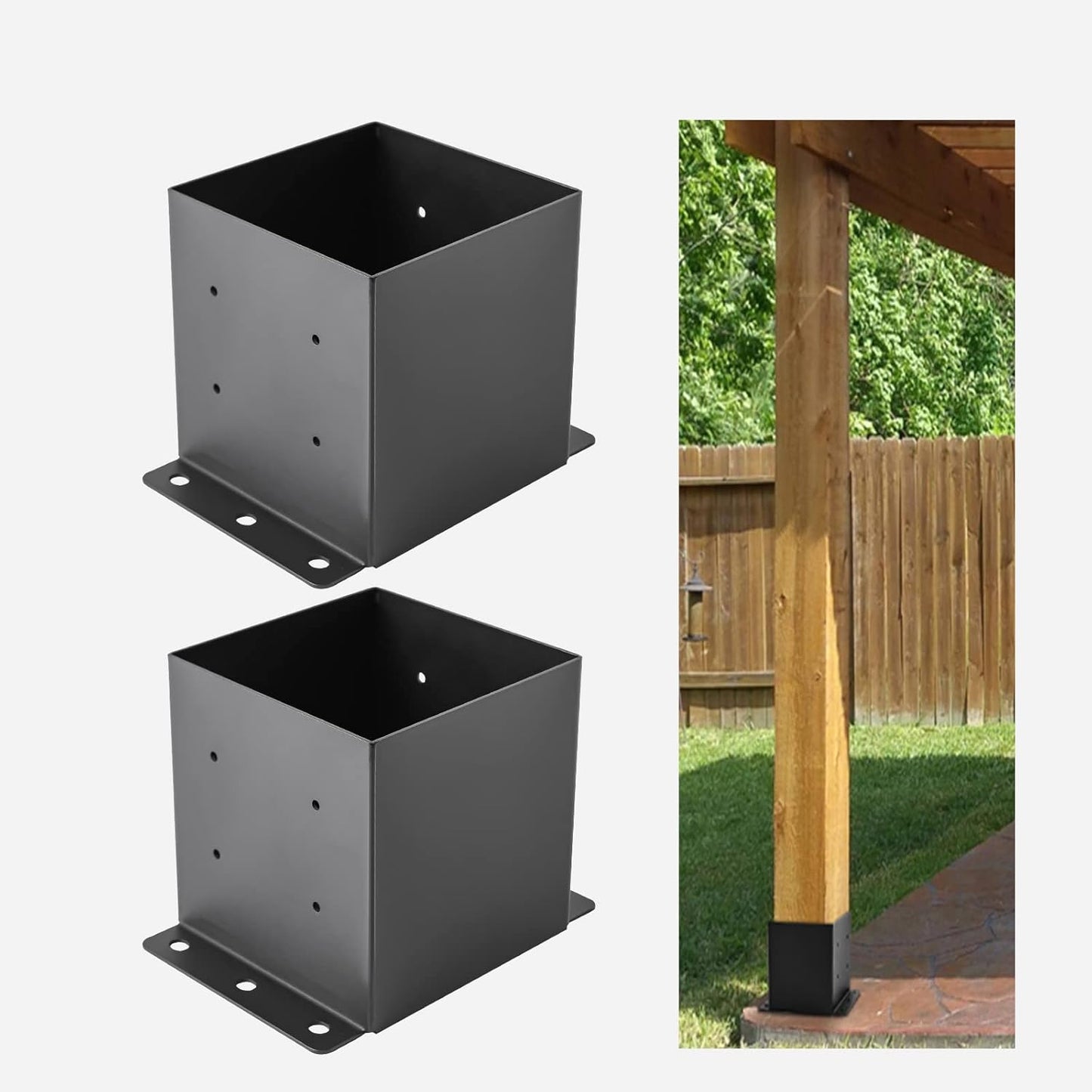 6x6 Post Base Heavy Duty Steel Anchor for Deck and Fence Support
