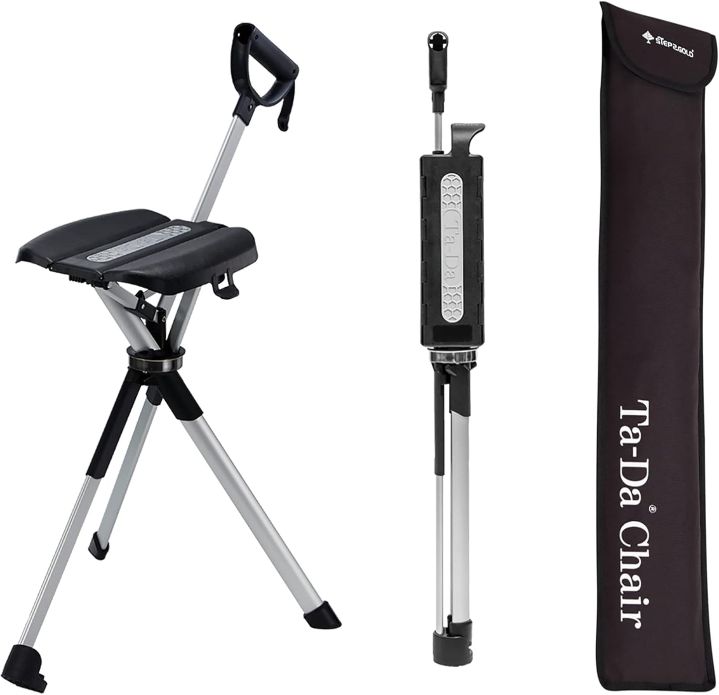 STEP2GOLD Ta-Da Chair Series 2: Portable Walking Stick & Seat