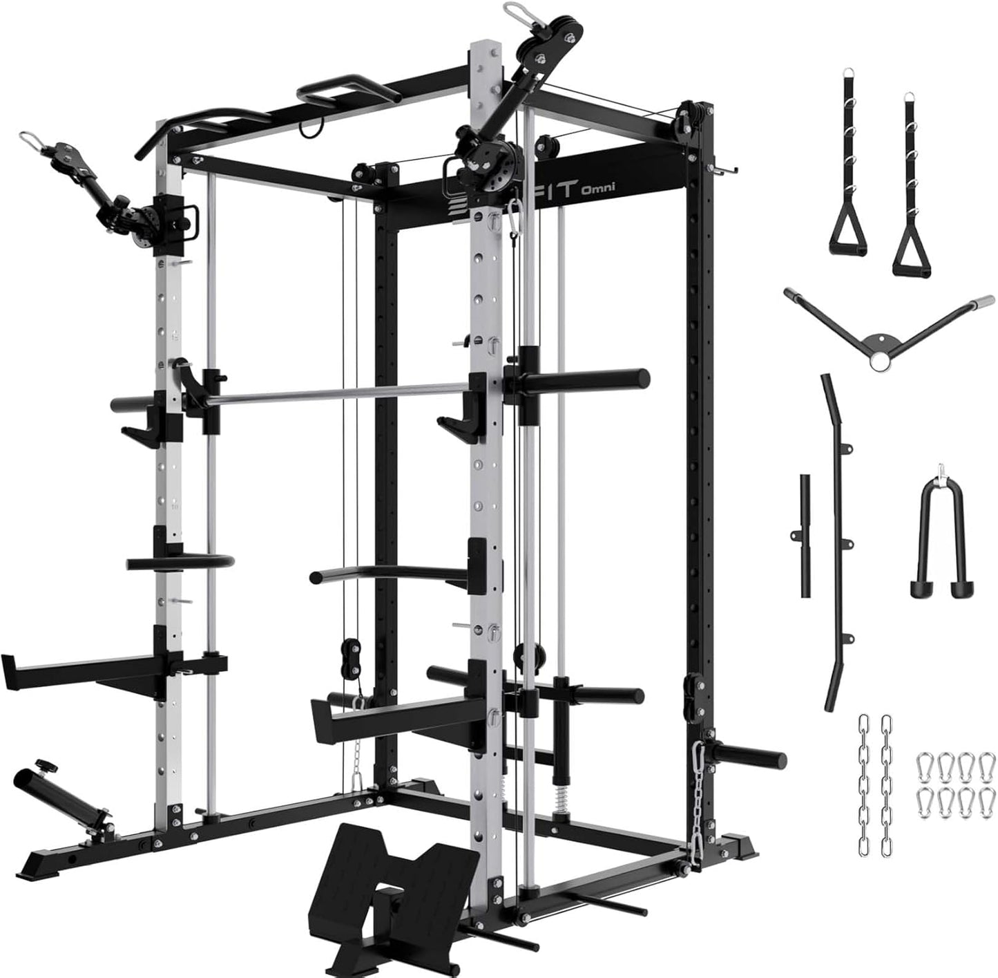 Ultimate Home Gym Set - 1200LBS Squat Rack with Cable Crossover