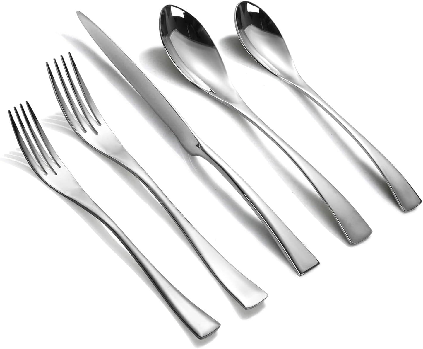 Lemeya 20-Piece Silverware Set for 4, Modern Flatware Utensils