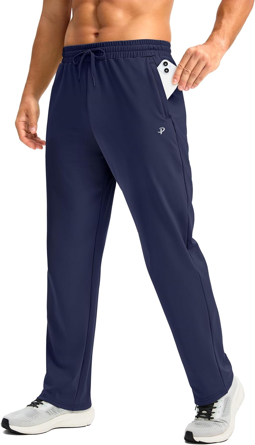 Pudolla Men's Fleece Lined Sweatpants for Winter Workouts