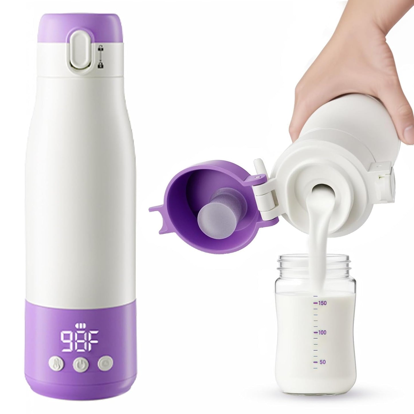 KINGTOP Portable Bottle Warmer - Fast Heat, Long Lasting, 12oz Capacity