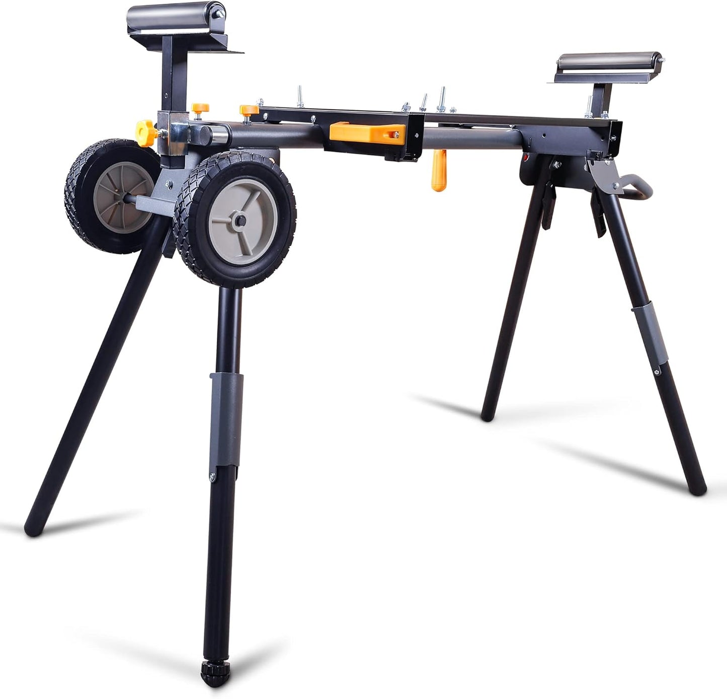 Deluxe Heavy Duty Rolling Miter Saw Stand with 8 in Wheels