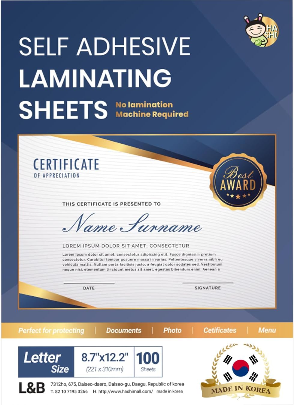HA SHI Self-Sealing Laminating Sheets - Protect with Ease