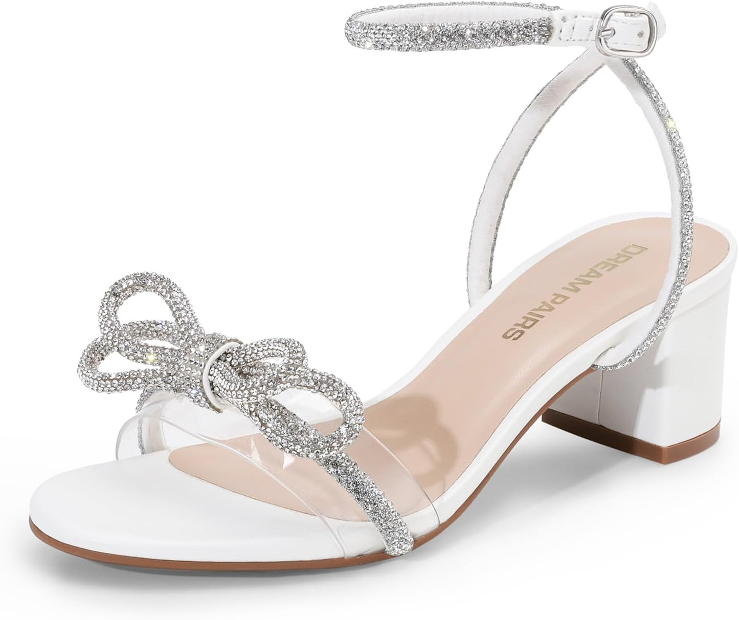DREAM PAIRS Women's Double Bowknots Crystal Sandals for Events