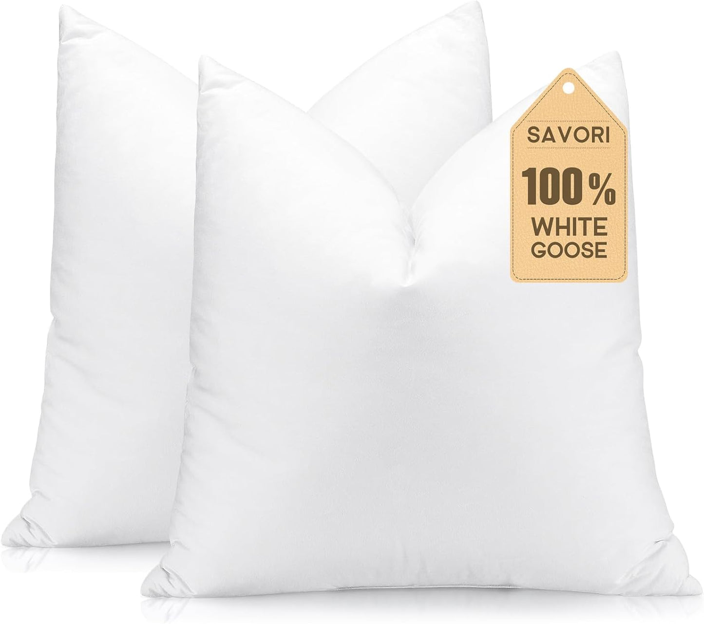 SAVORI Set of 2 Down and Feather Throw Pillow Inserts 26x26