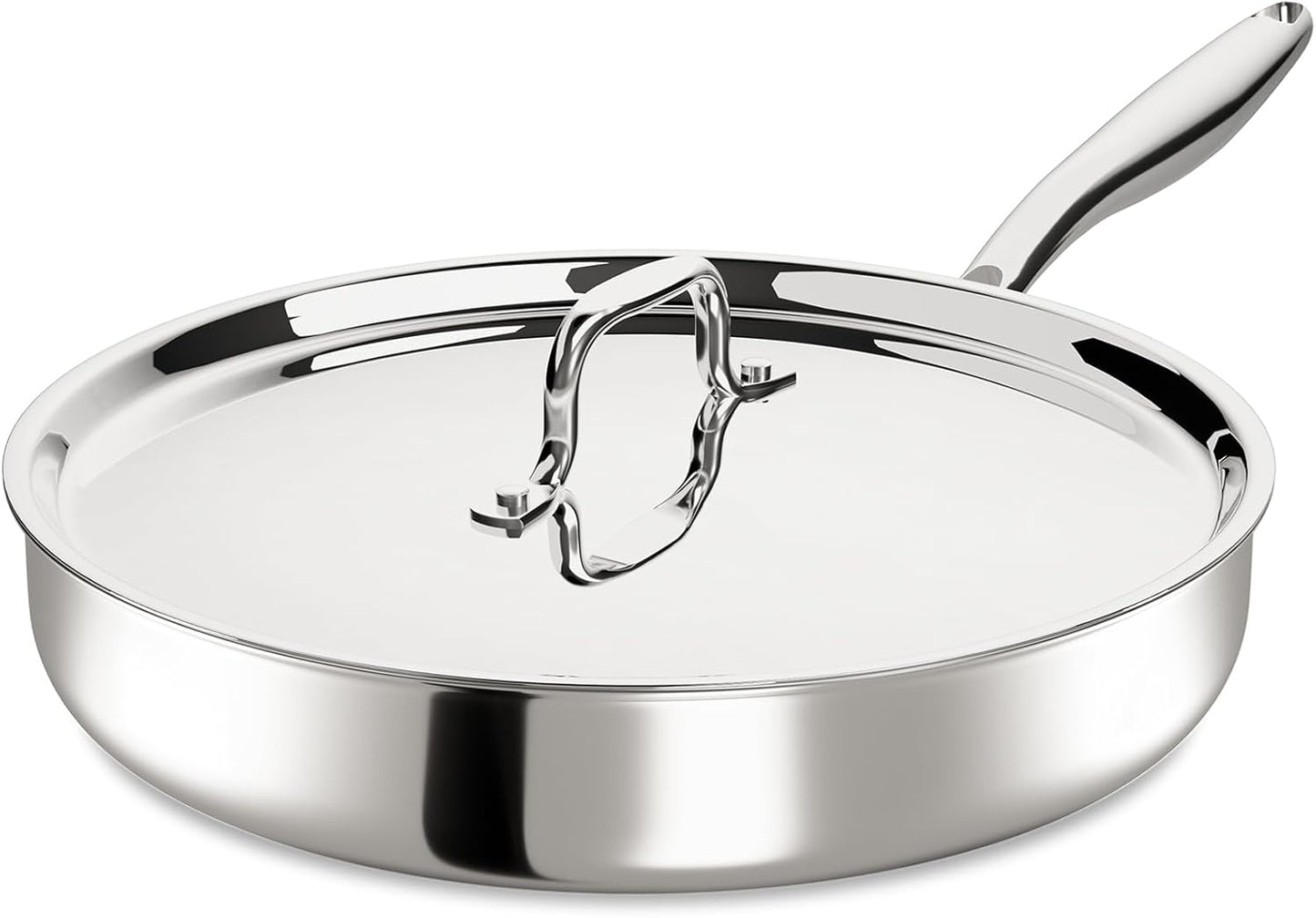 12 Inch Tri-Ply Stainless Steel Frying Pan for Every Kitchen