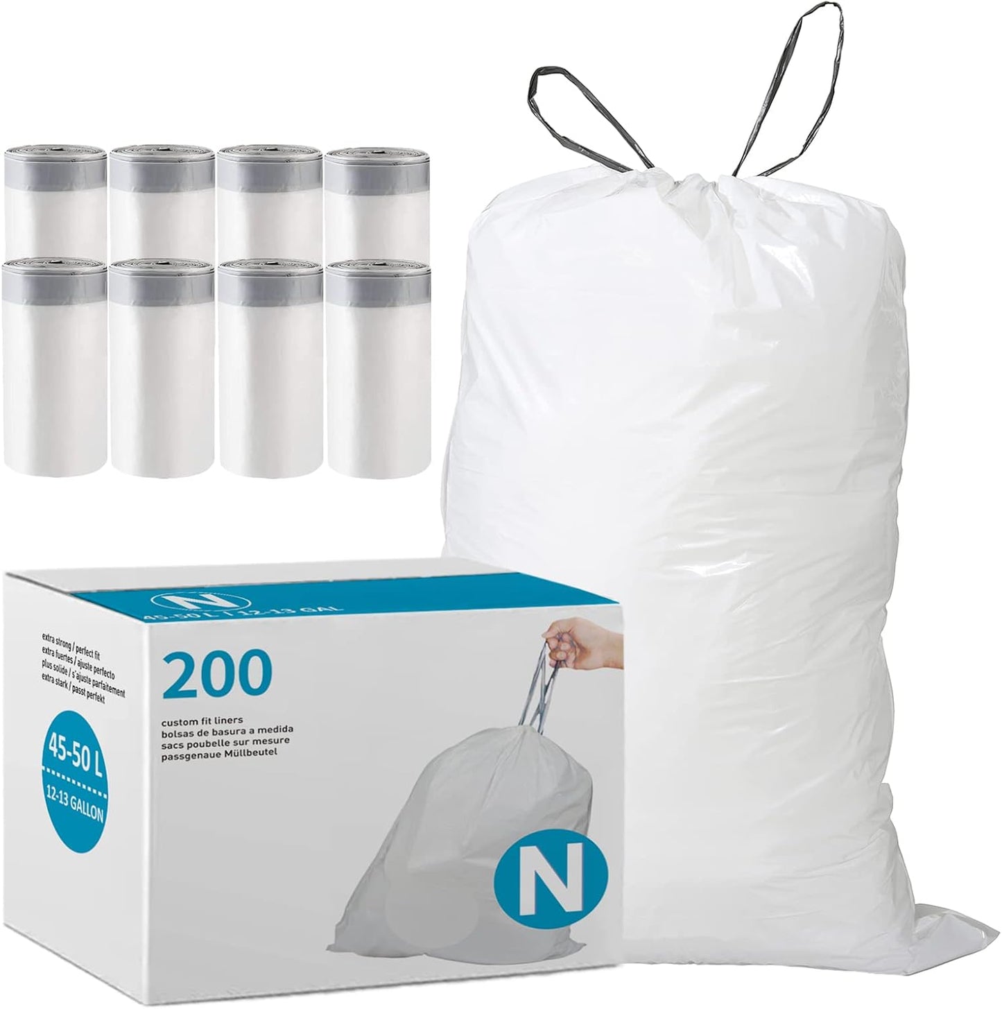 Code N Heavy Duty Drawstring Plastic Trash Bags for Easy Use