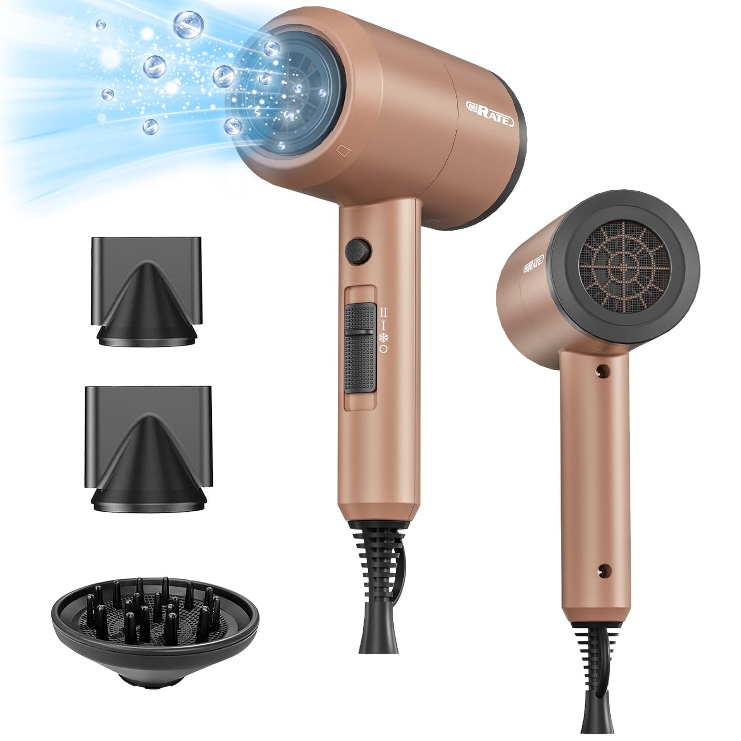 SHRATE Lightweight Ionic Hair Dryer for Fast Drying and Travel