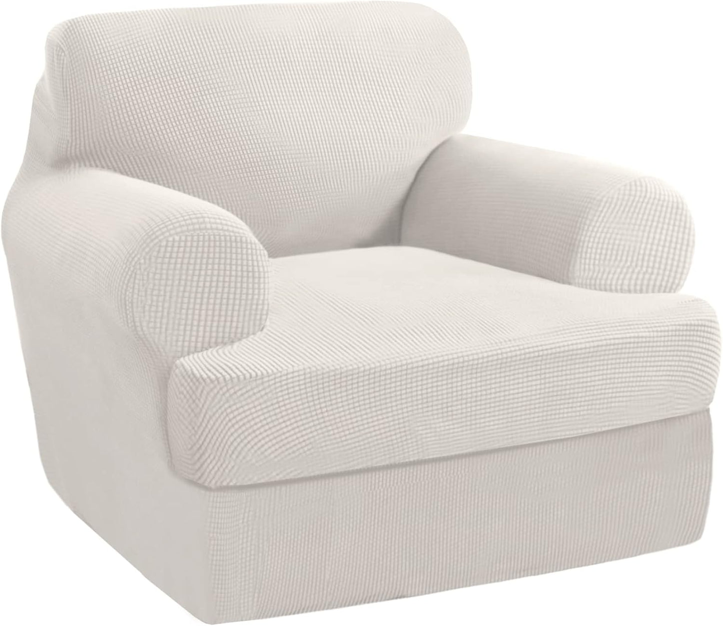 PrinceDeco 2 Pieces Armchair Slipcover for T Cushion Chairs
