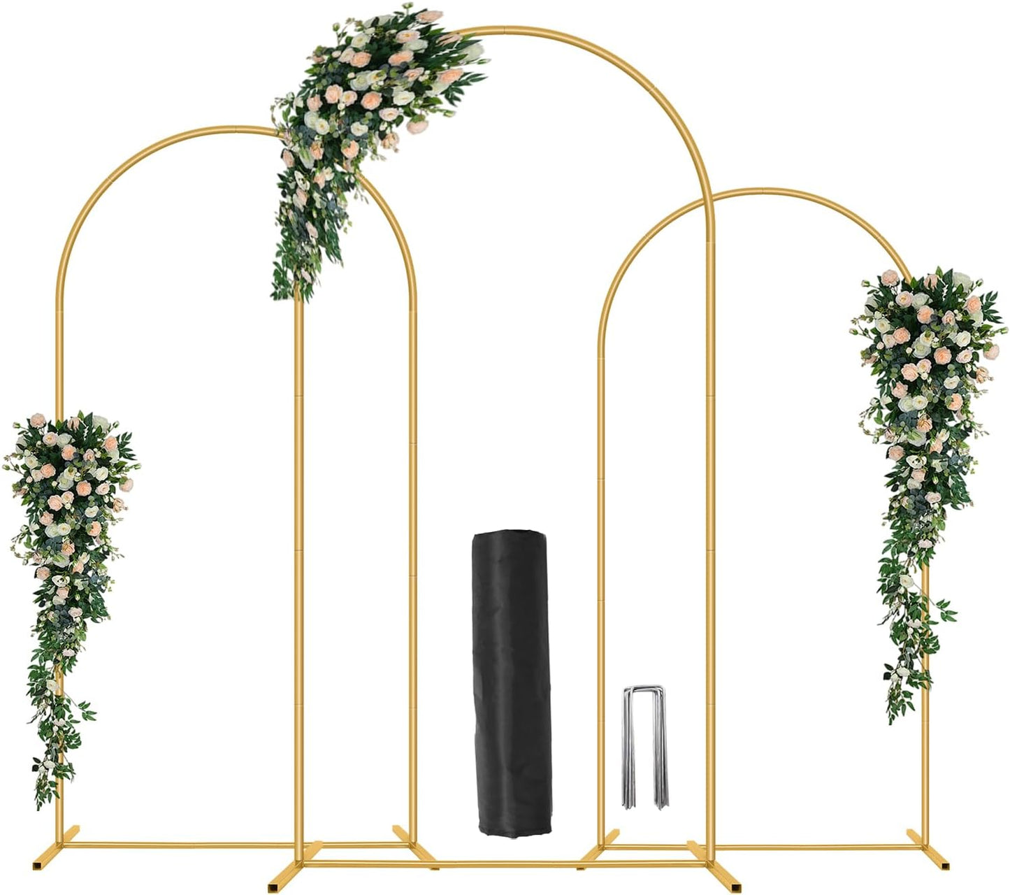 Metal Arch Backdrop Stand Set of 3 for Weddings and Events