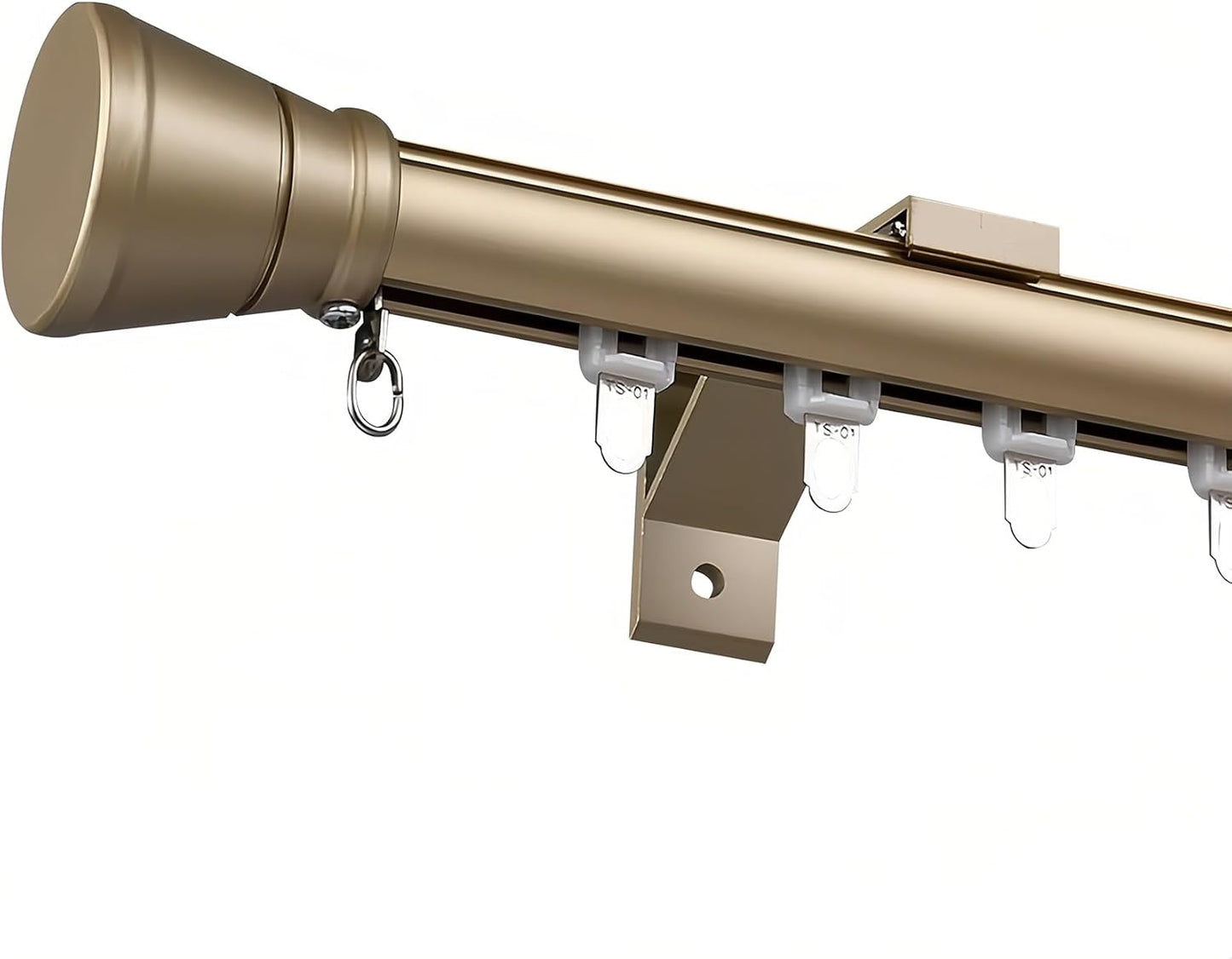 Slide-Down Roman Rod Curtain Rail - Wall Mount Gold