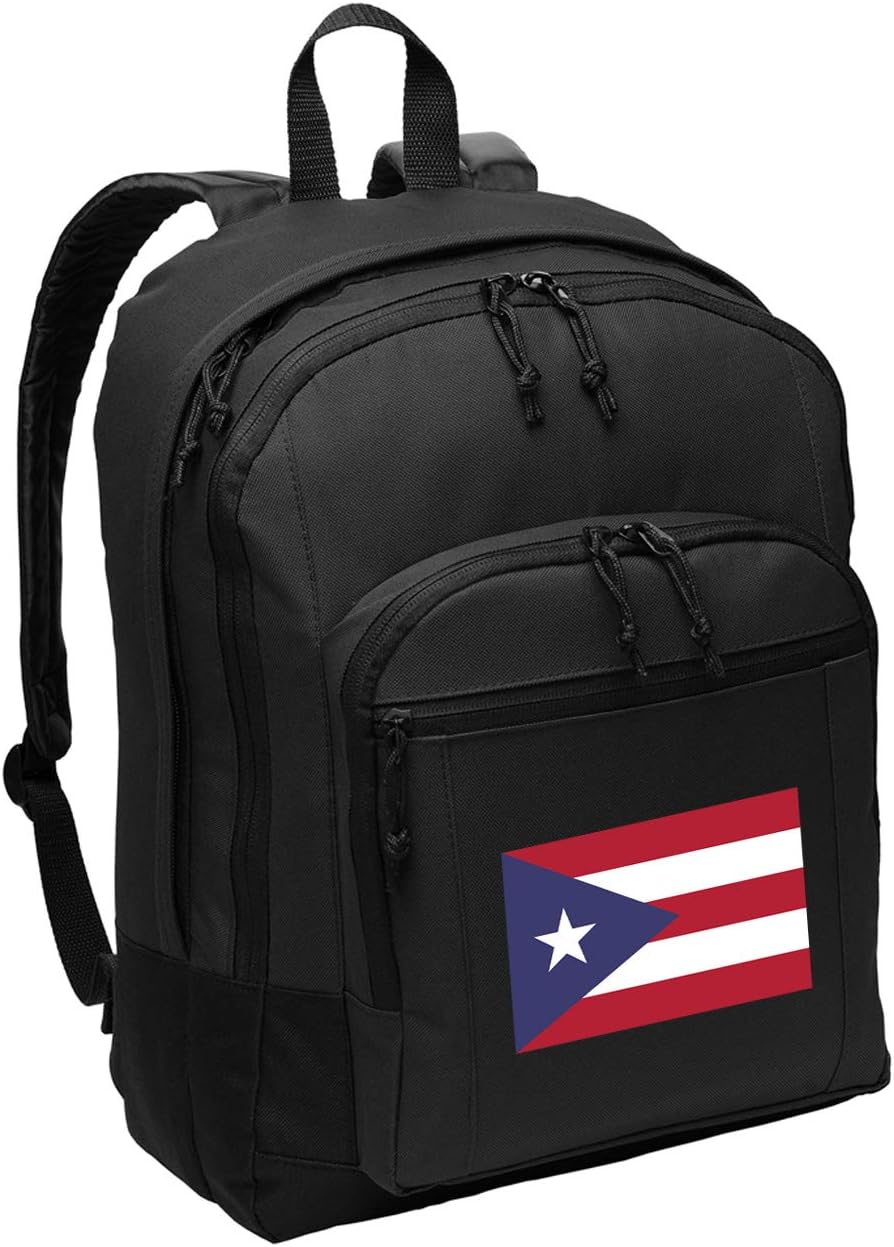 Classic Puerto Rico Flag Backpack with Laptop Sleeve for Travel
