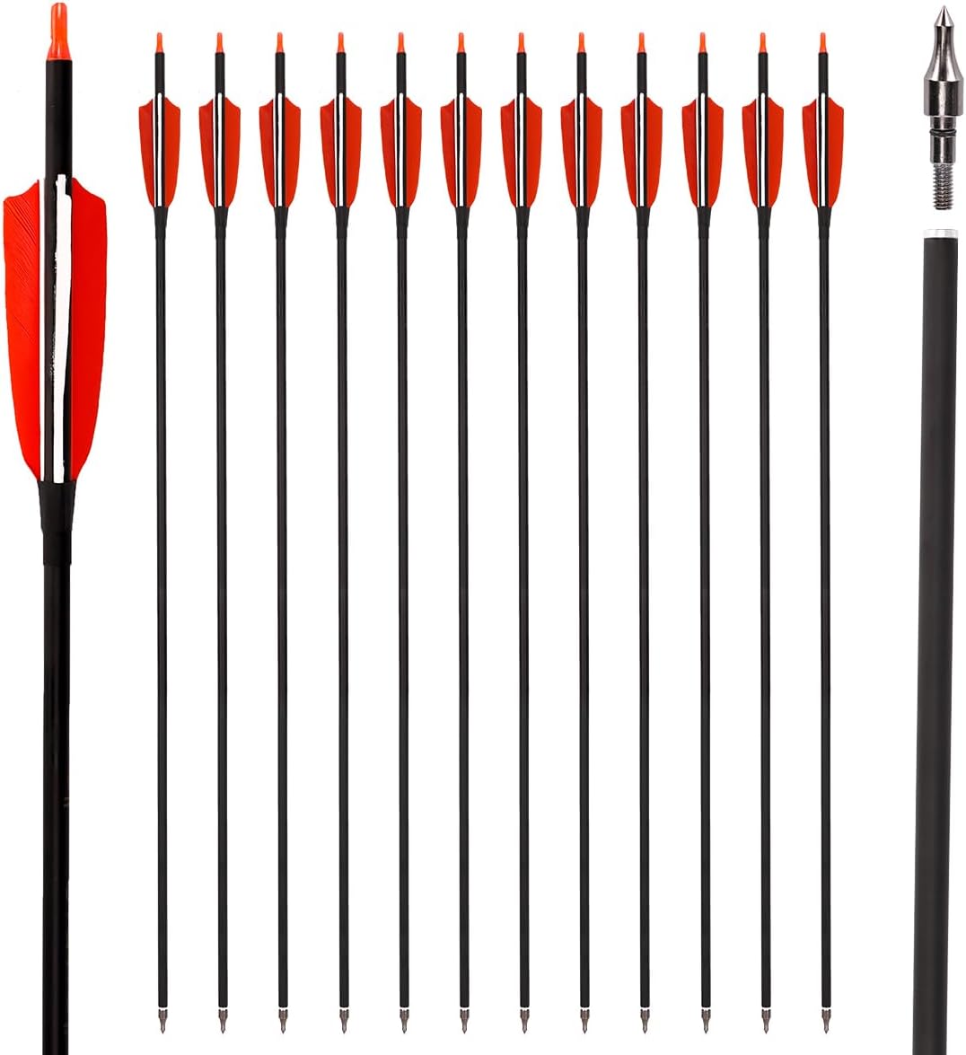 LWANO 30in Carbon Arrows for Target Practice and Hunting