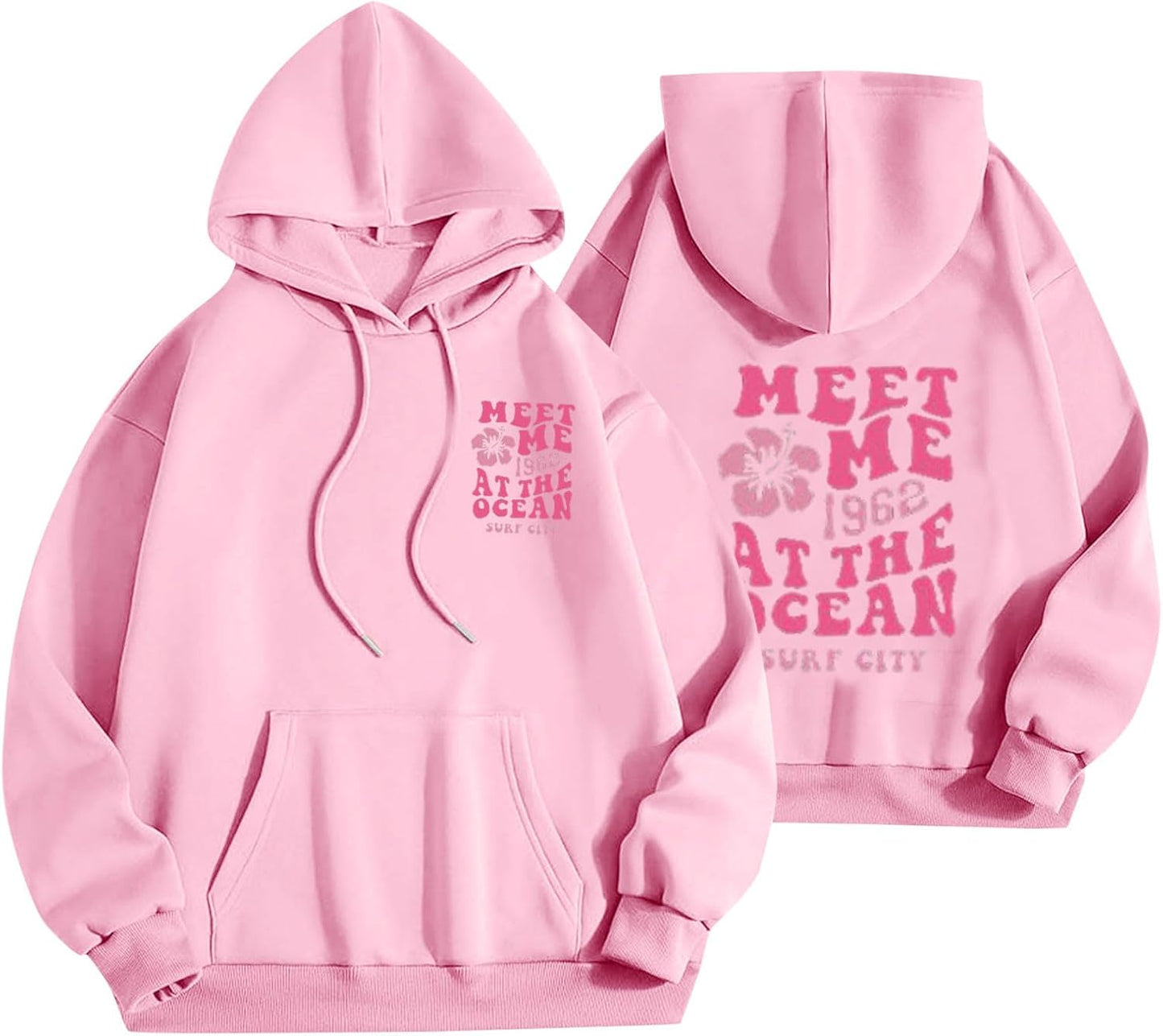 Pink Oversized Hoodie for Teen Girls - Cozy Fall Style