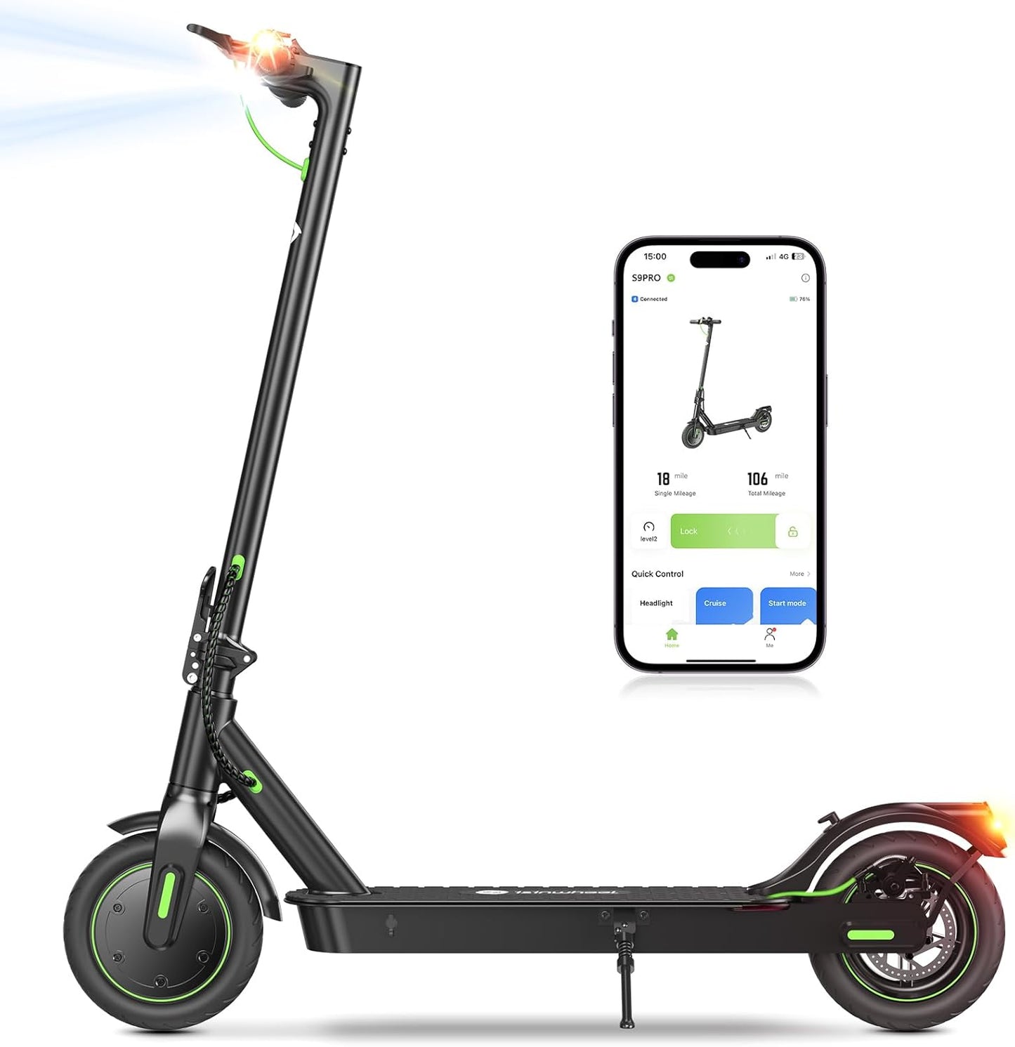 isinwheel Electric Scooter for Adults with 19 Miles Range