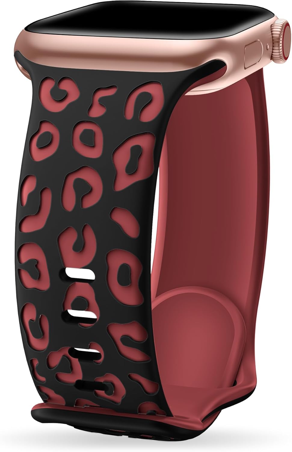 Leopard Engraved Two-Tone Apple Watch Band for Women