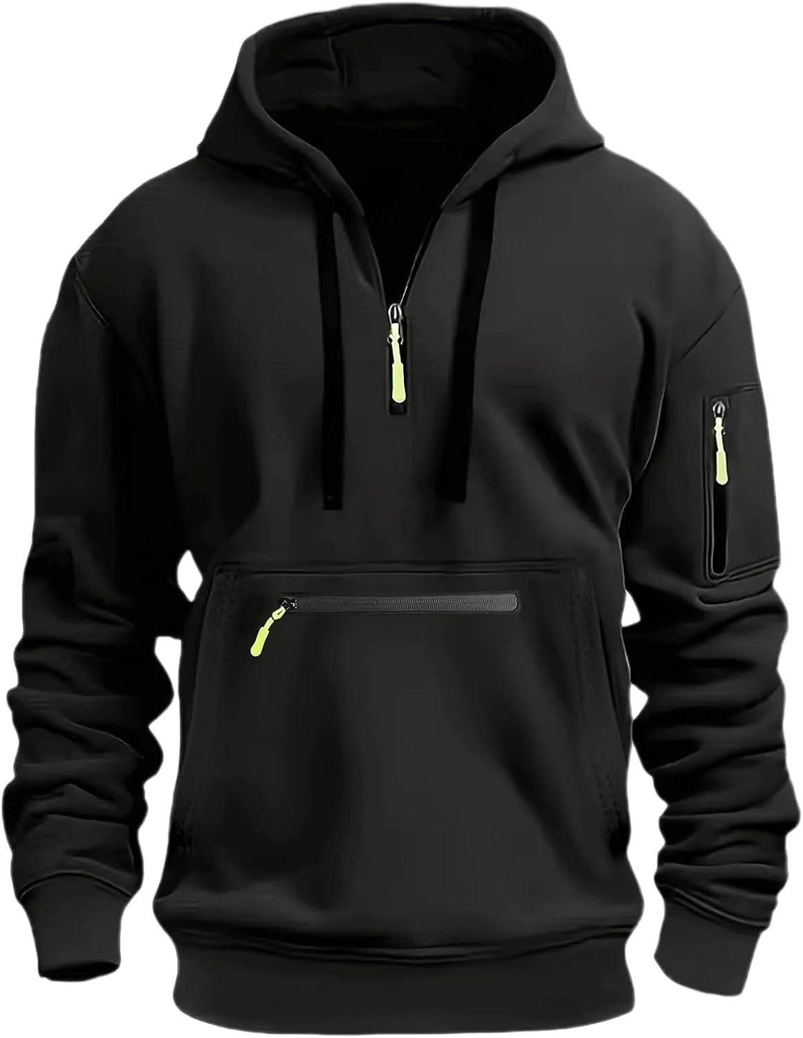 Vintage Quarter Zip Men's Hoodie with Pockets - JPLZi