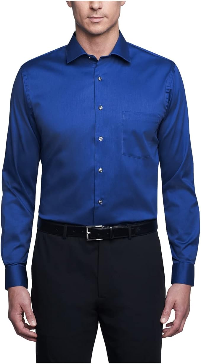 Van Heusen Men's Dress Shirt Regular Fit with Flex Collar Stretch