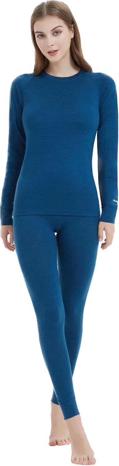 Iguana Womens Merino Wool Base Layer Sets for Skiing Comfort