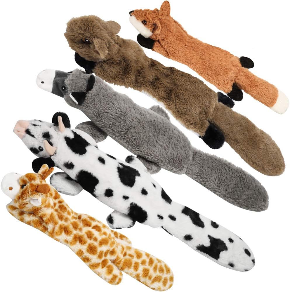 Nocciola Squeaky Plush Toys Set for Dog Fun