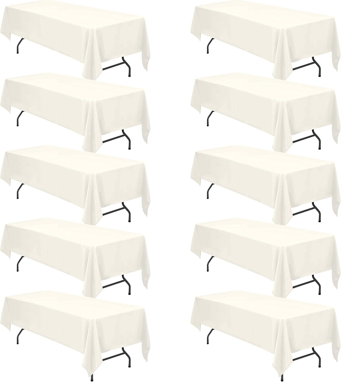 BRILLMAX 10 Pack Ivory Tablecloths for Elegant Events