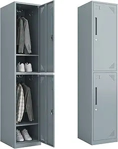 MIIIKO Metal Storage Lockers for Employees - 2 Tier Lockers