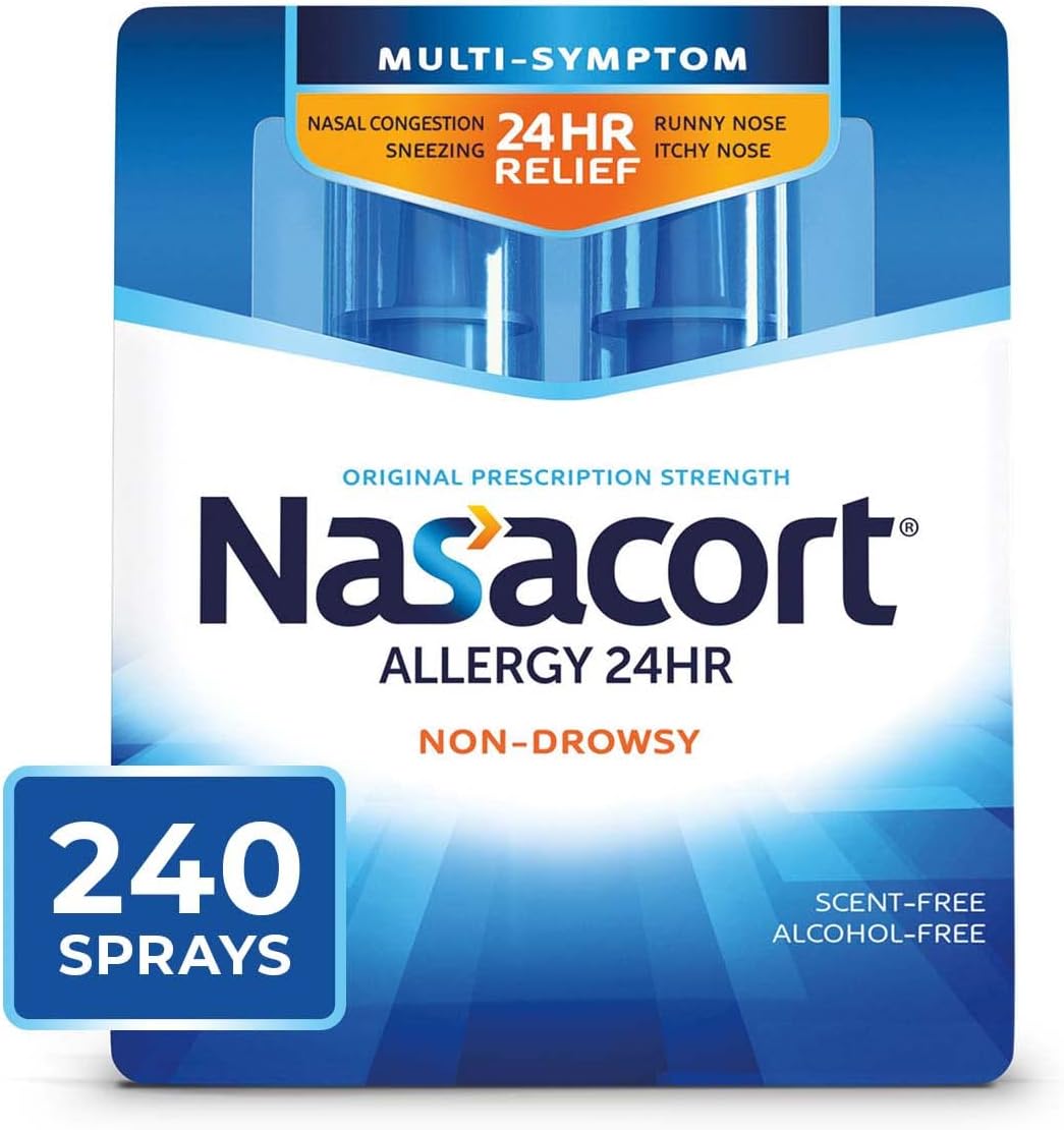 Nasacort 24HR Allergy Nasal Spray for Adults - Non-Drowsy Relief