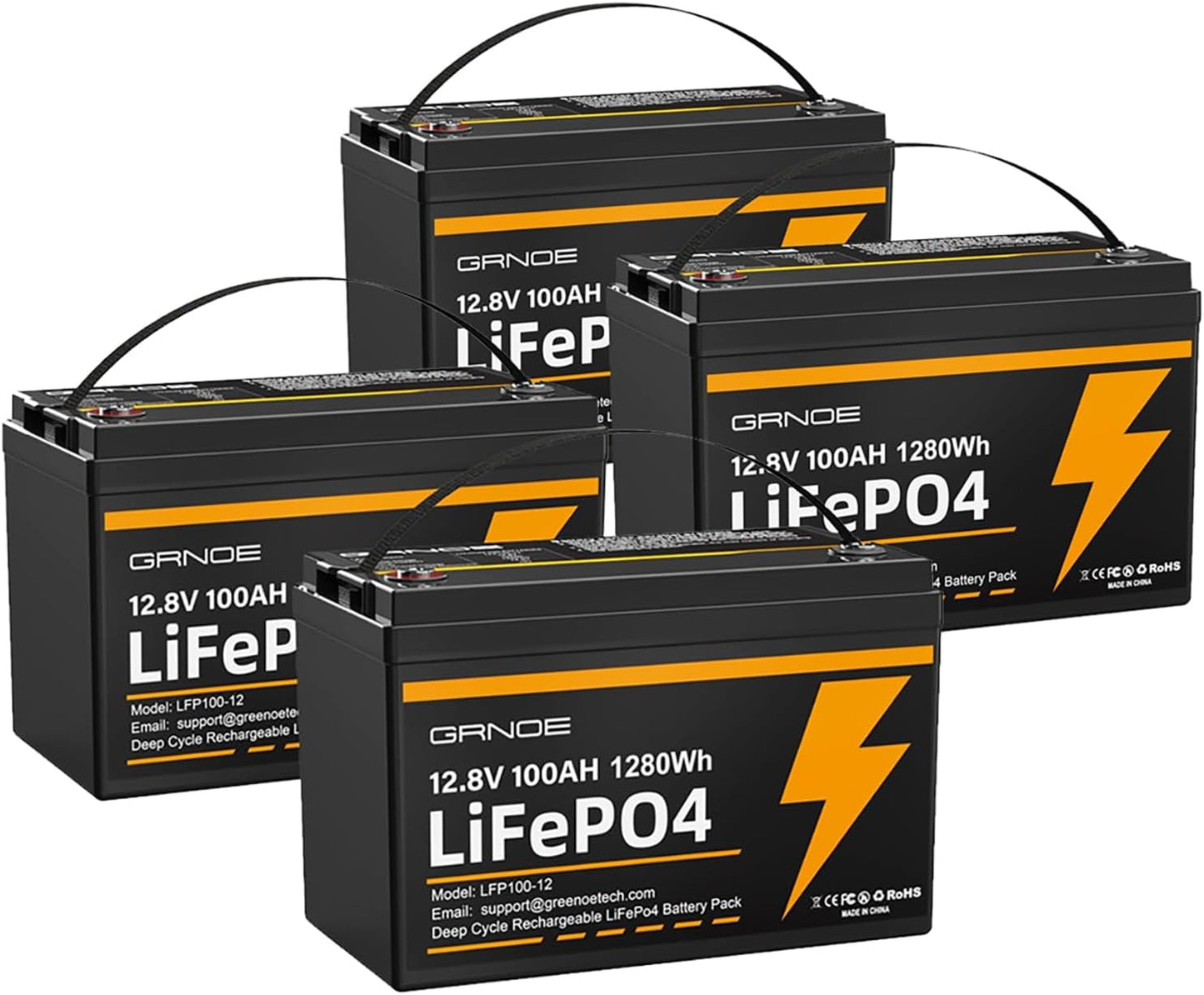 12V 100Ah LiFePO4 Battery with Built-in 100A BMS for RVs