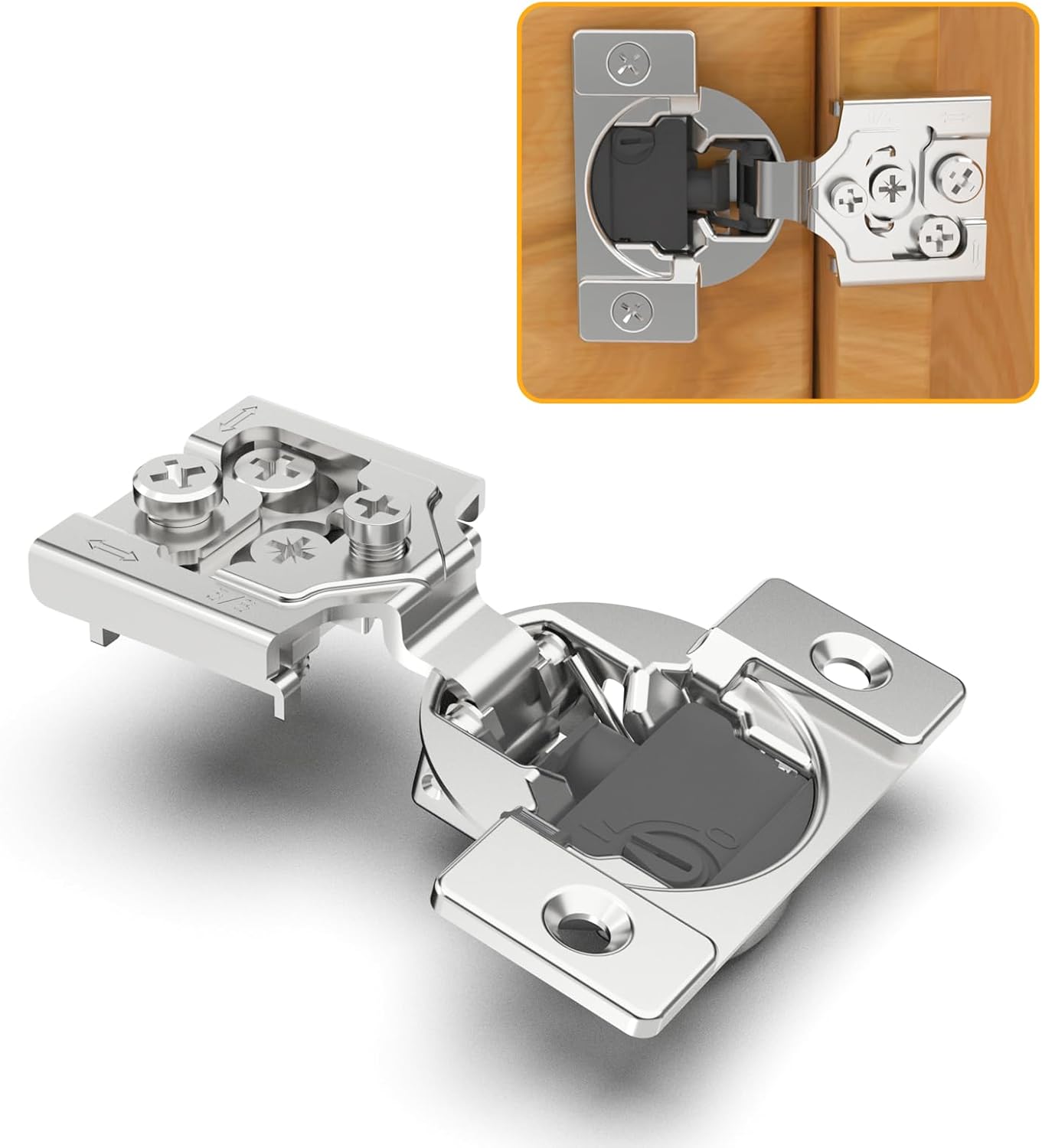 20 Pack 5/8 Overlay Soft Close Concealed Hinges for Cabinets