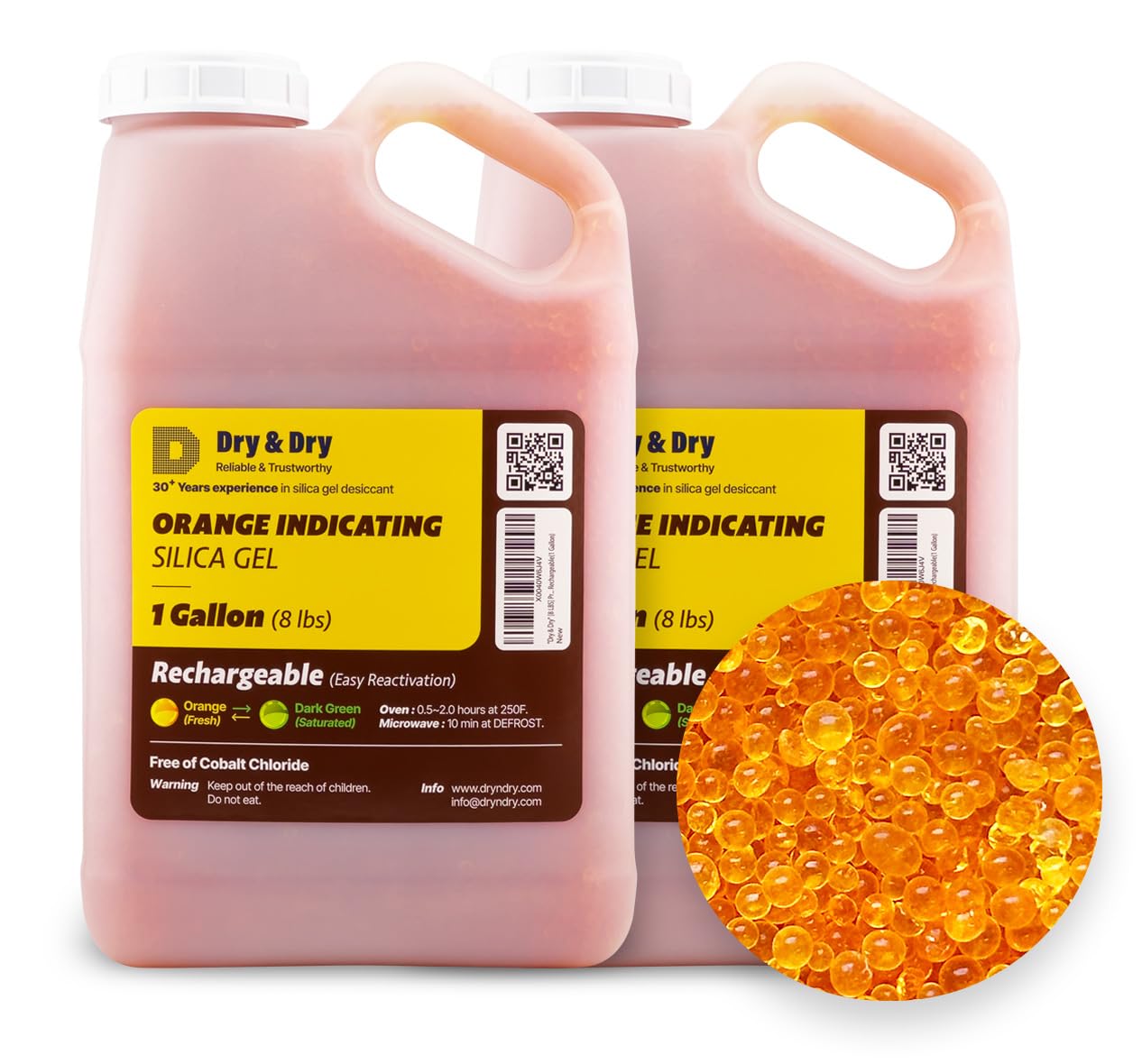 Premium Orange Indicating Silica Gel Beads for Moisture Control