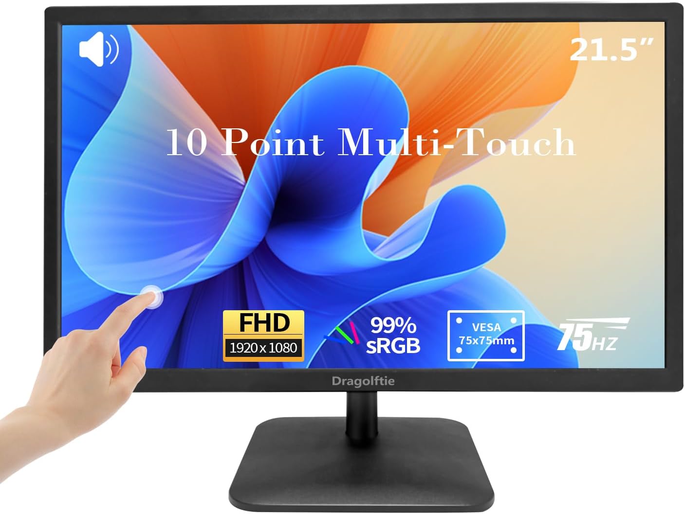 21.5 Inch Touchscreen Monitor with Built-in Speakers and VESA