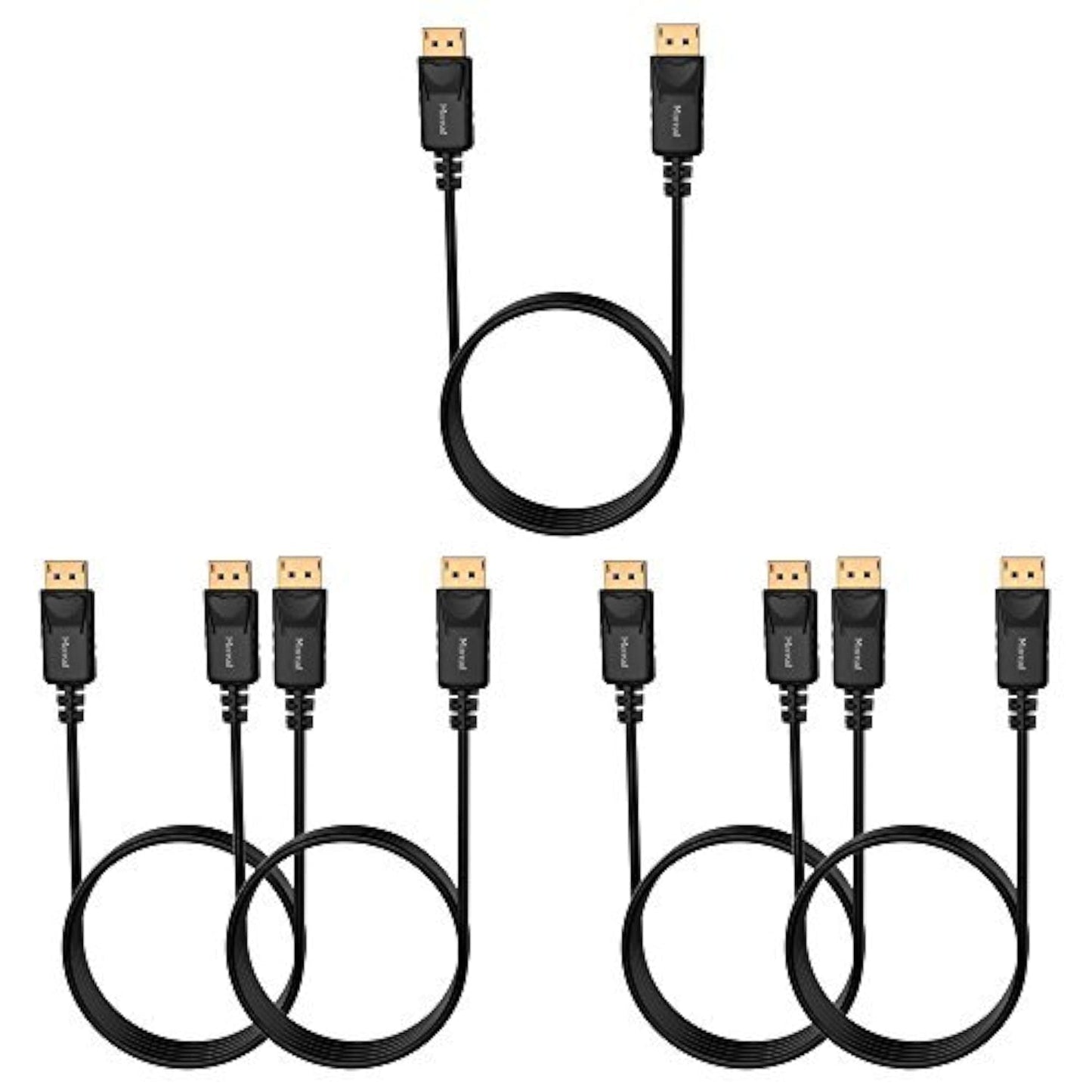 Gold-Plated 4K DP Cable 5 Pack - High Speed, 6ft